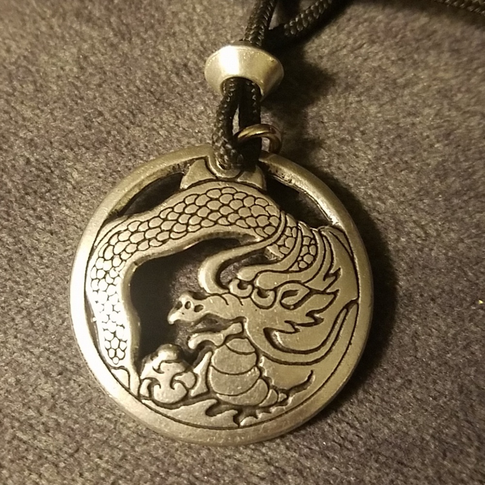 Pewter Dragon Necklace by Pepi and Company